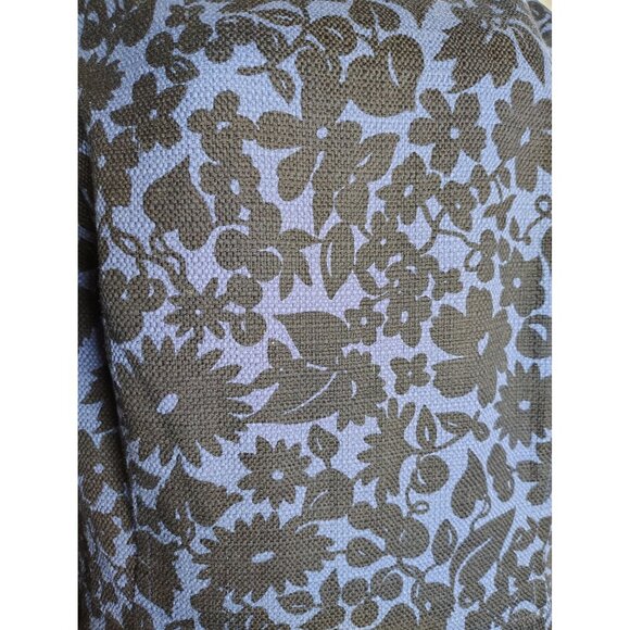 Boden Size 16 Navy Blue, Black Flower Textured Fabric, Modest Secretary, Cotton - Picture 3 of 6